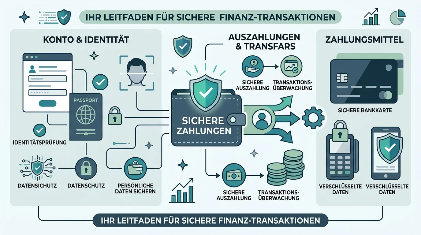 Sachliche Übersicht zu Zahlungskonto, Auszahlung, Identitätsprüfung und Datensicherheit