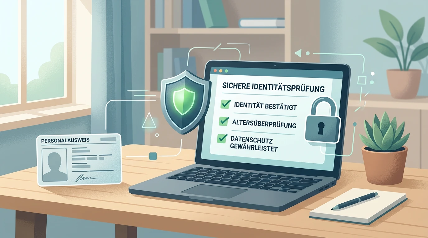 Geordnete Prüfliste für Ausweis, Konto und Datenschutz bei Online-Glücksspiel